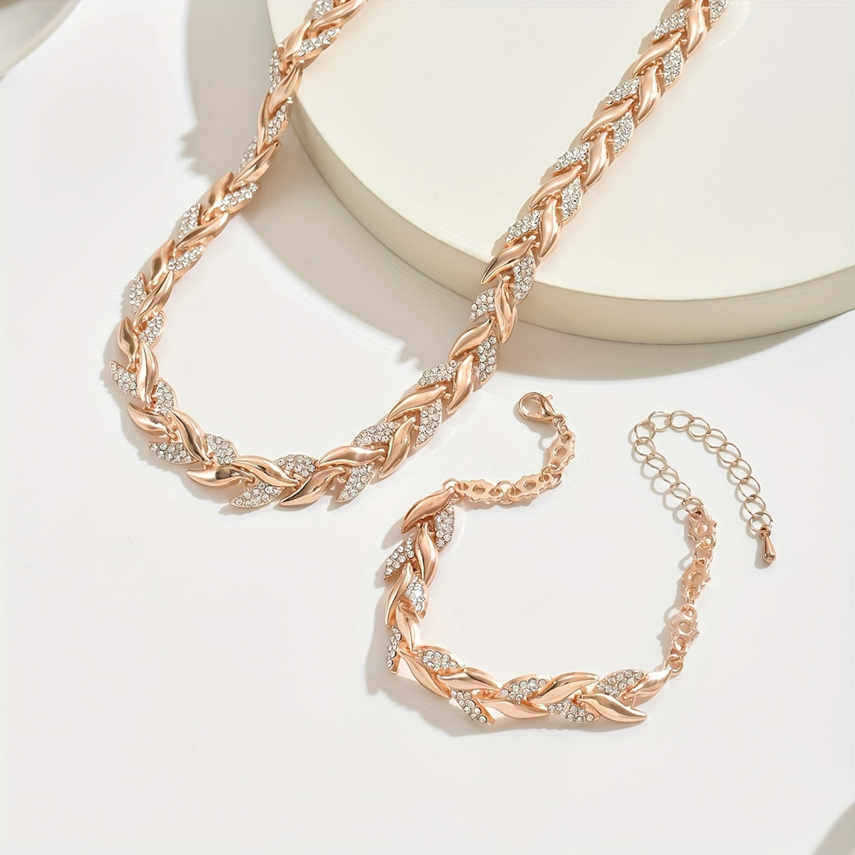 SIRENA | Wheat Braid Necklace & Bracelet Set