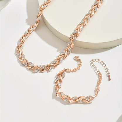 SIRENA | Wheat Braid Necklace & Bracelet Set