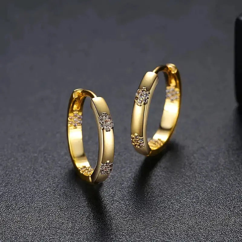 MARIGOLD | Vintage Gold Flower Hoop Earrings