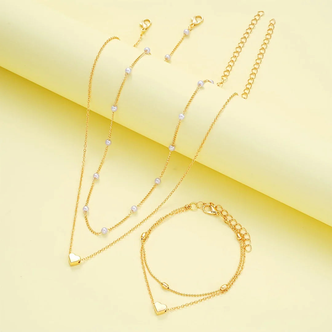 PURE | Minimalist Necklace Bracelet Set