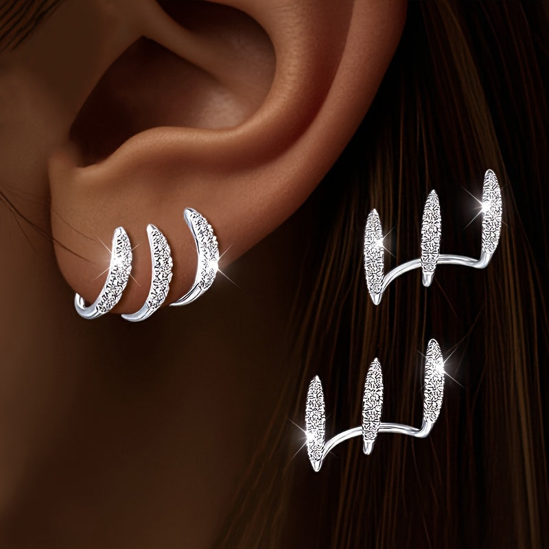 TALON | Three-Prong Crystal Stud Earrings