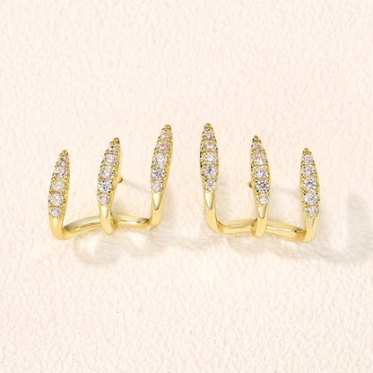 TALON | Three-Prong Crystal Stud Earrings