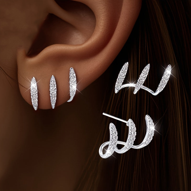 TALON | Three-Prong Crystal Stud Earrings