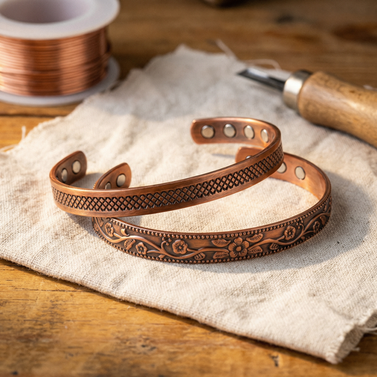 FORGE | Lattice & Floral Copper Ring Set