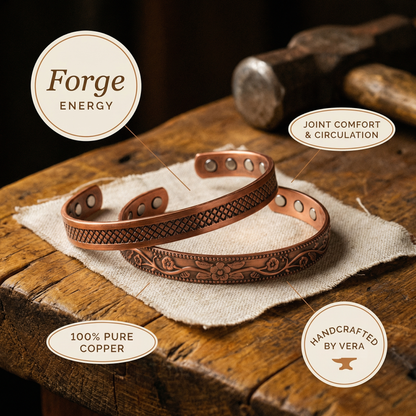 FORGE | Lattice & Floral Copper Ring Set