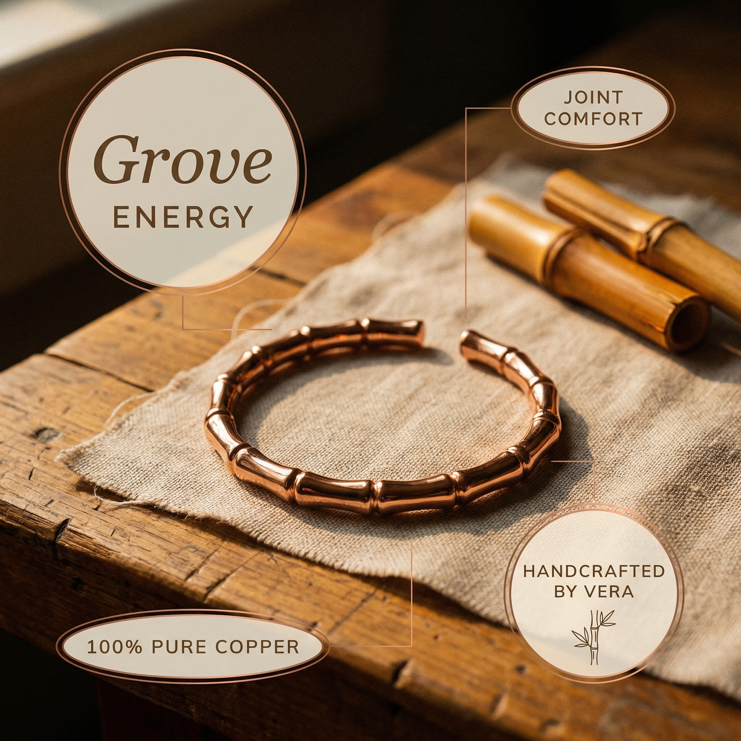 GROVE | Bamboo-Inspired Copper Cuff