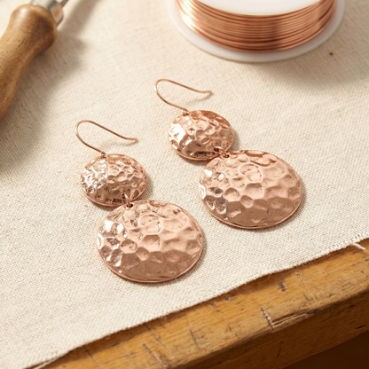 SOLSTICE | Hammered Copper Disc Earrings