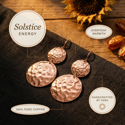 SOLSTICE | Hammered Copper Disc Earrings