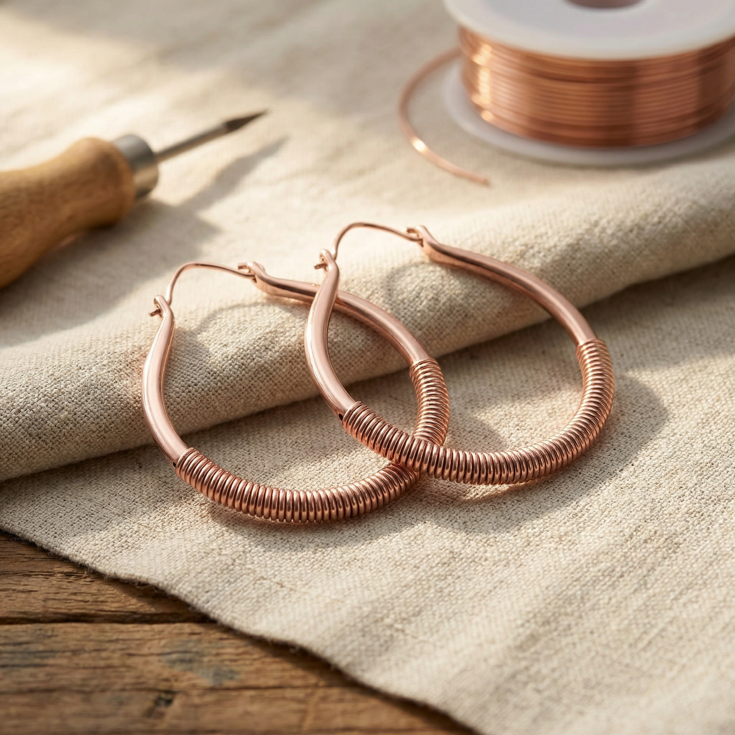 CREEK | Wire-Wrapped Copper Earrings