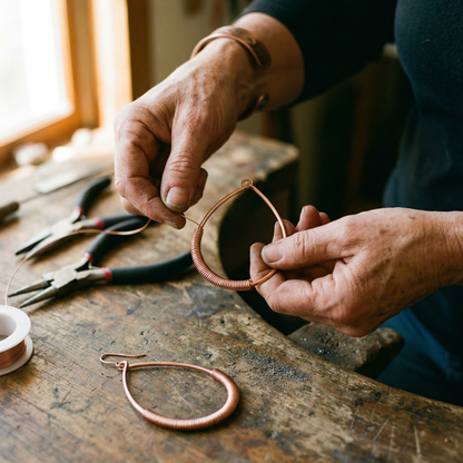 CREEK | Wire-Wrapped Copper Earrings