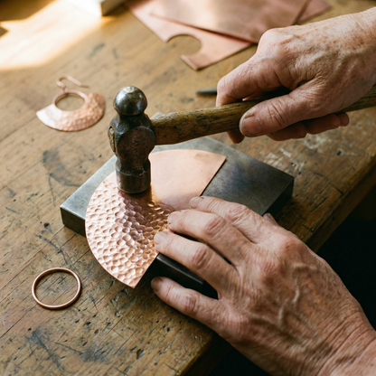 SOL | Hammered Fan Copper Earrings