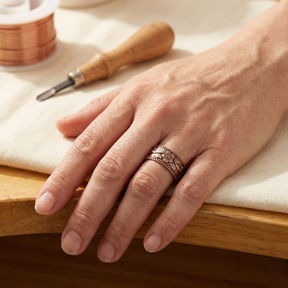 PETAL | Beaded Flower Copper Ring