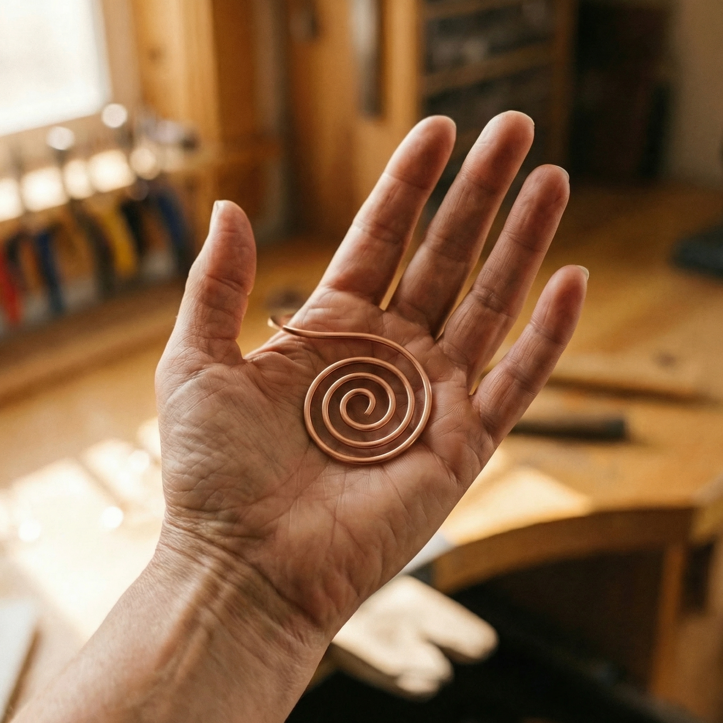 FLOW | Coiled Copper Hand Spiral