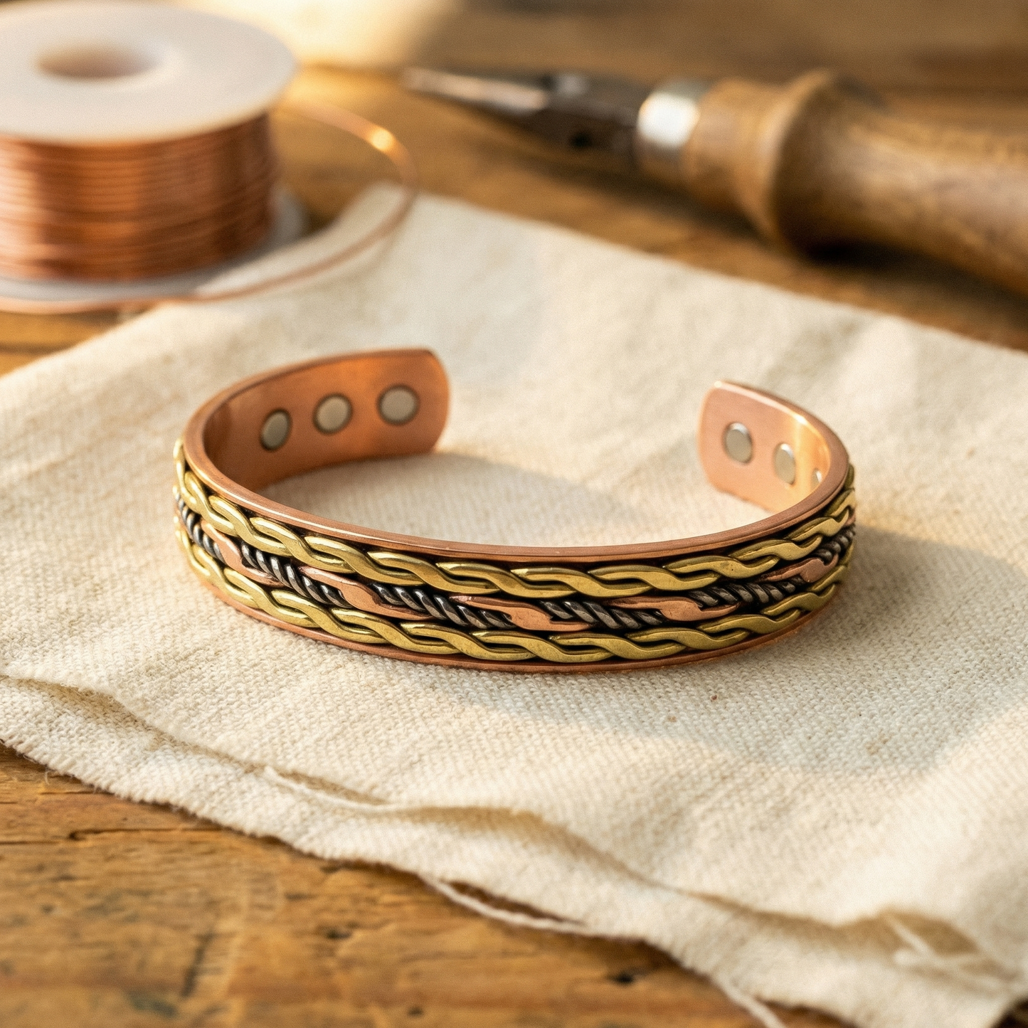 WEAVE | Tri-Metal Twisted Copper Bracelet