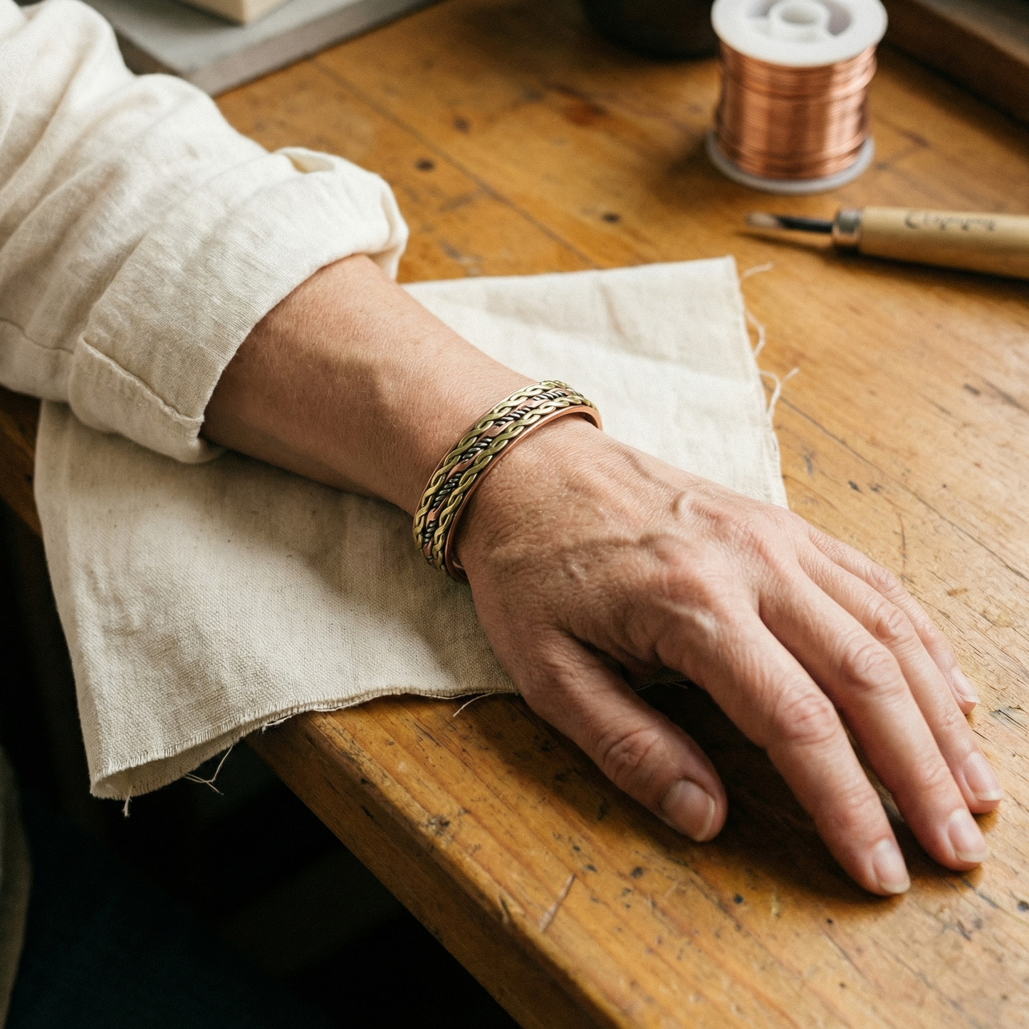 WEAVE | Tri-Metal Twisted Copper Bracelet