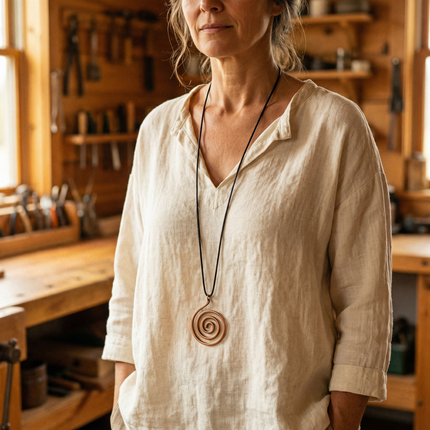 MESA | Coiled Spiral Copper Necklace