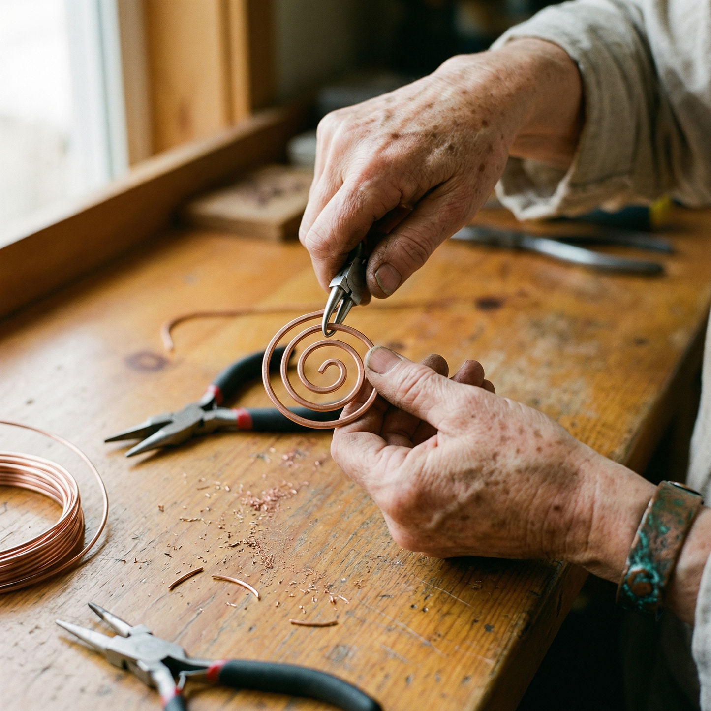 MESA | Coiled Spiral Copper Necklace