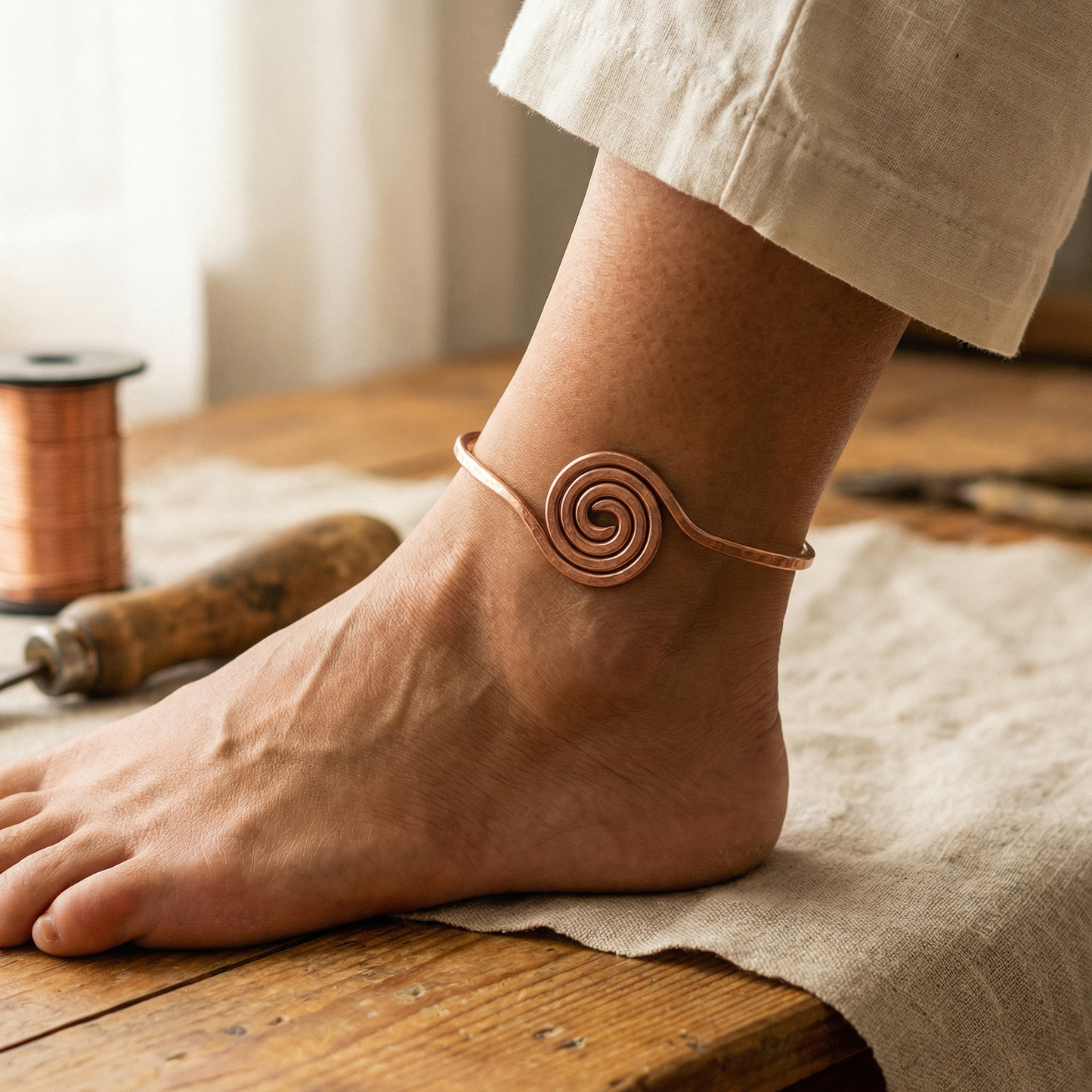 COIL | Spiral Copper Anklet