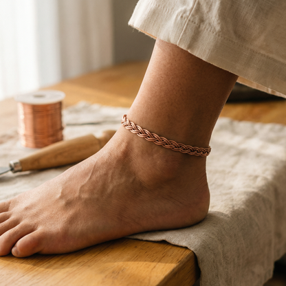 REED | Braided Copper Anklet