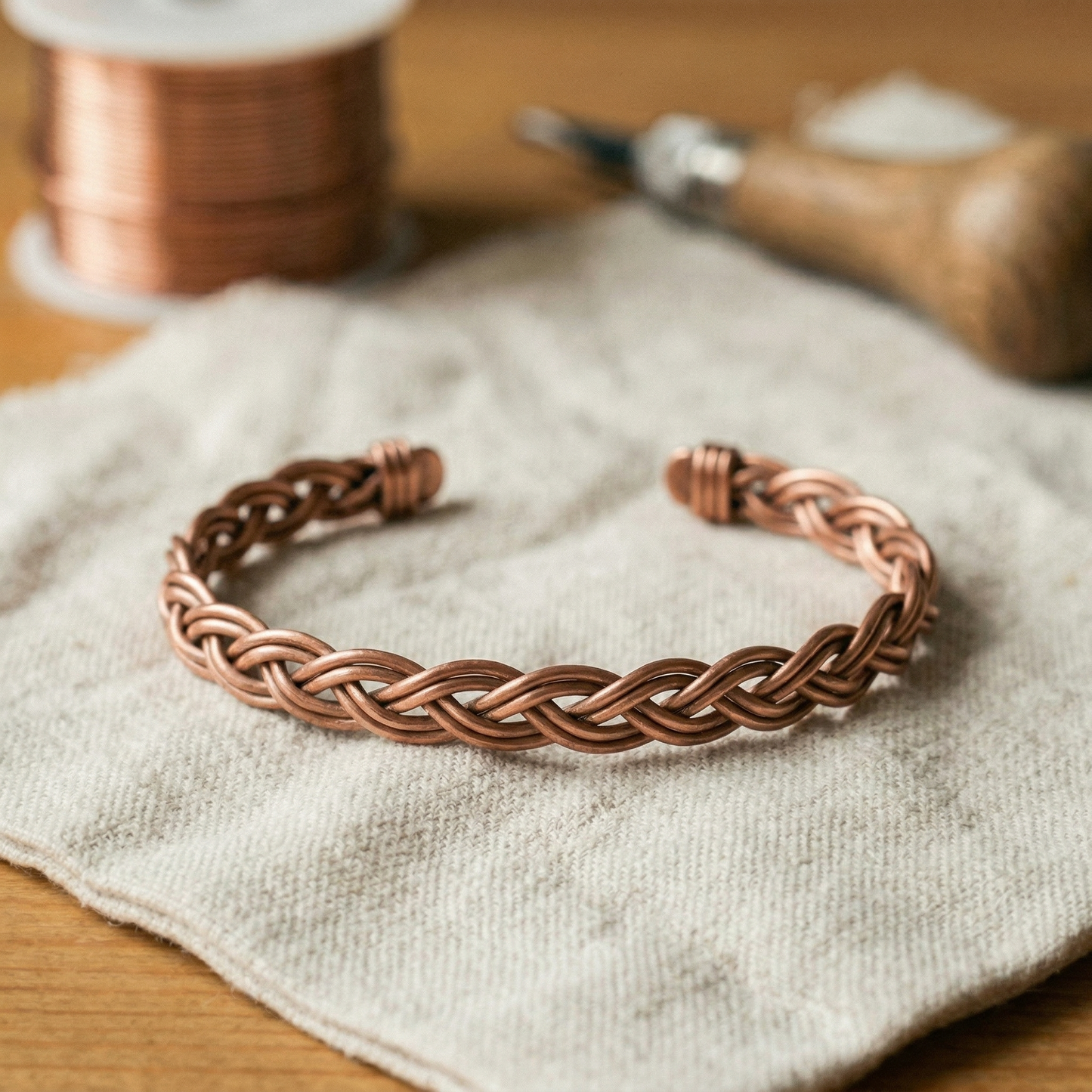 REED | Braided Copper Anklet