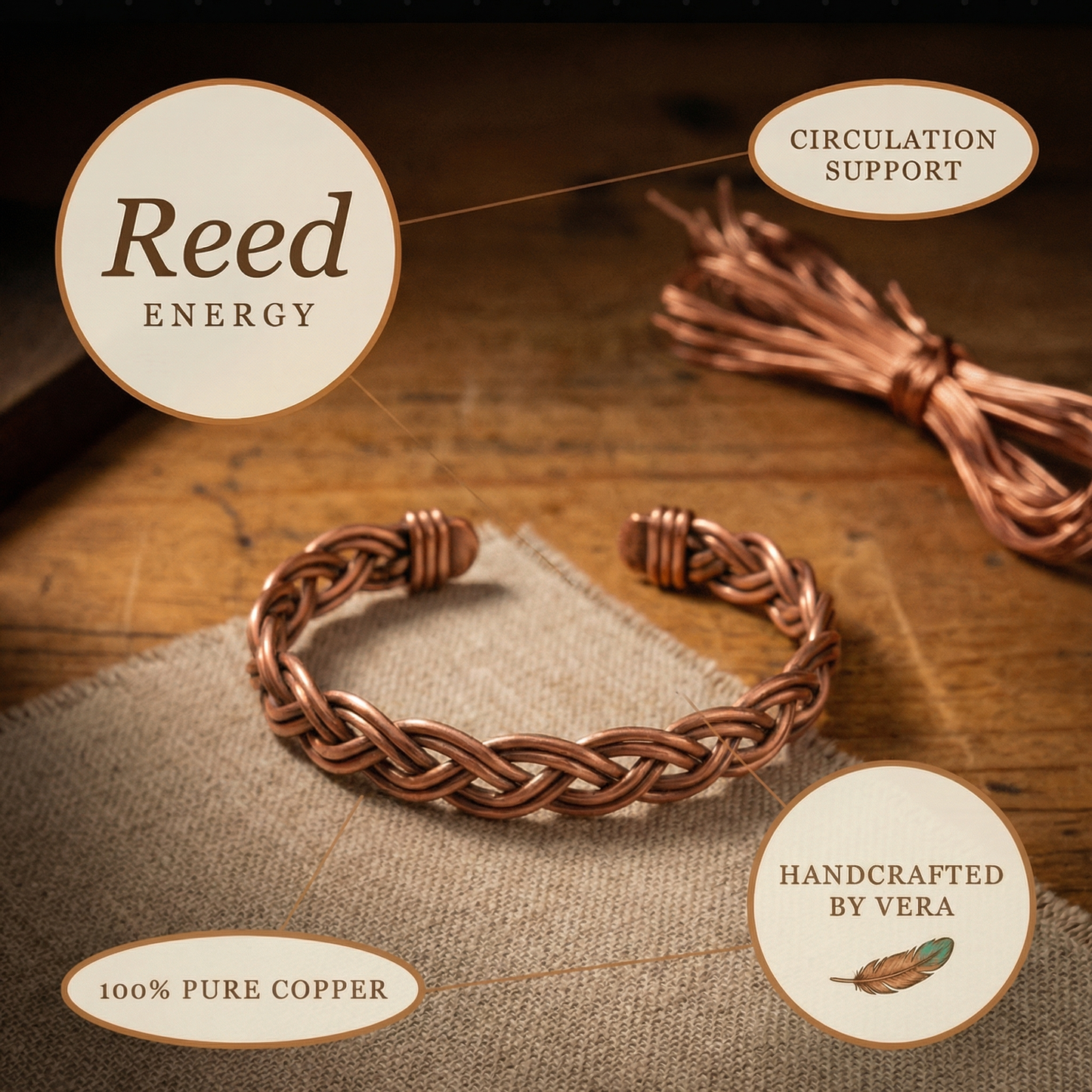 REED | Braided Copper Anklet
