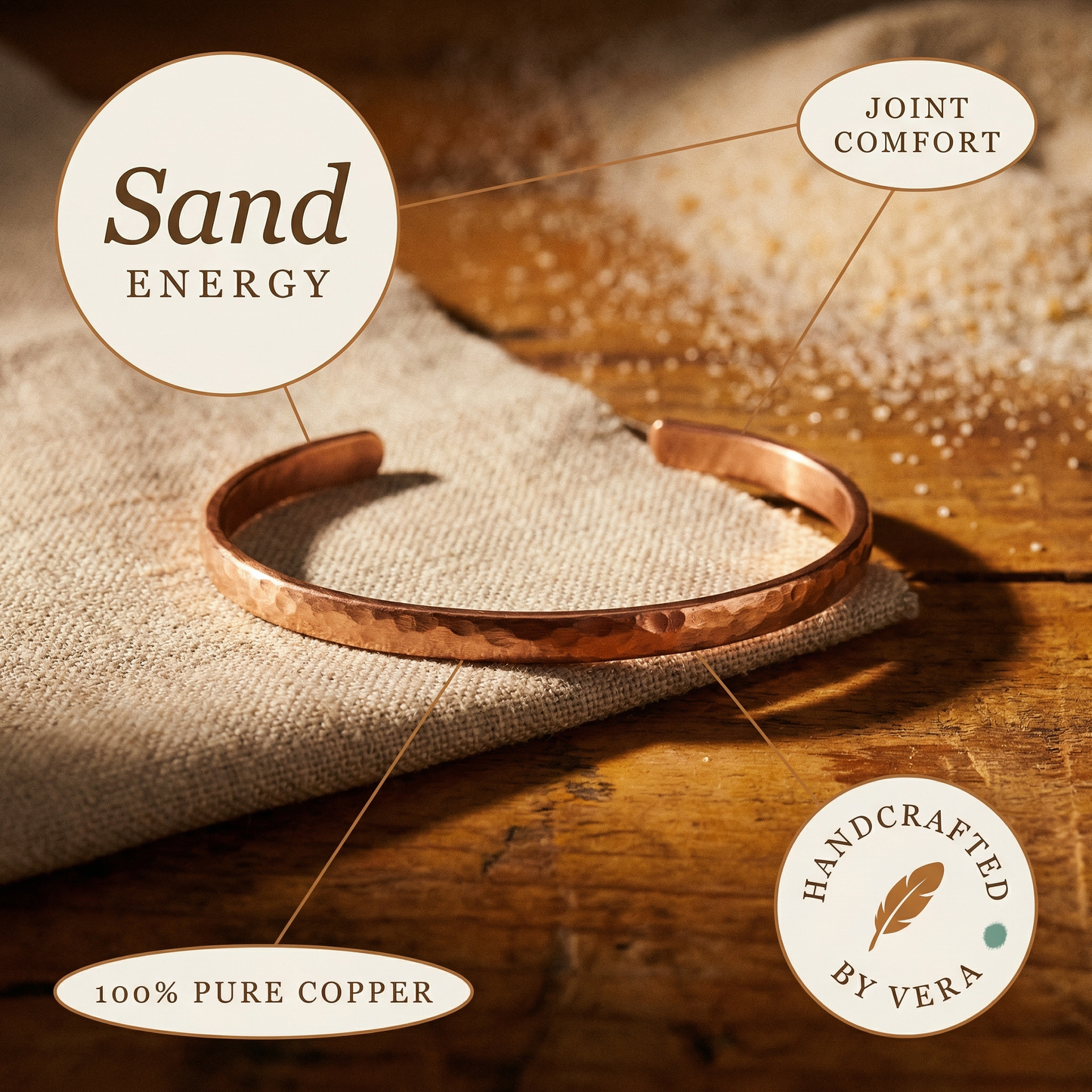 SAND | Hammered Copper Anklet