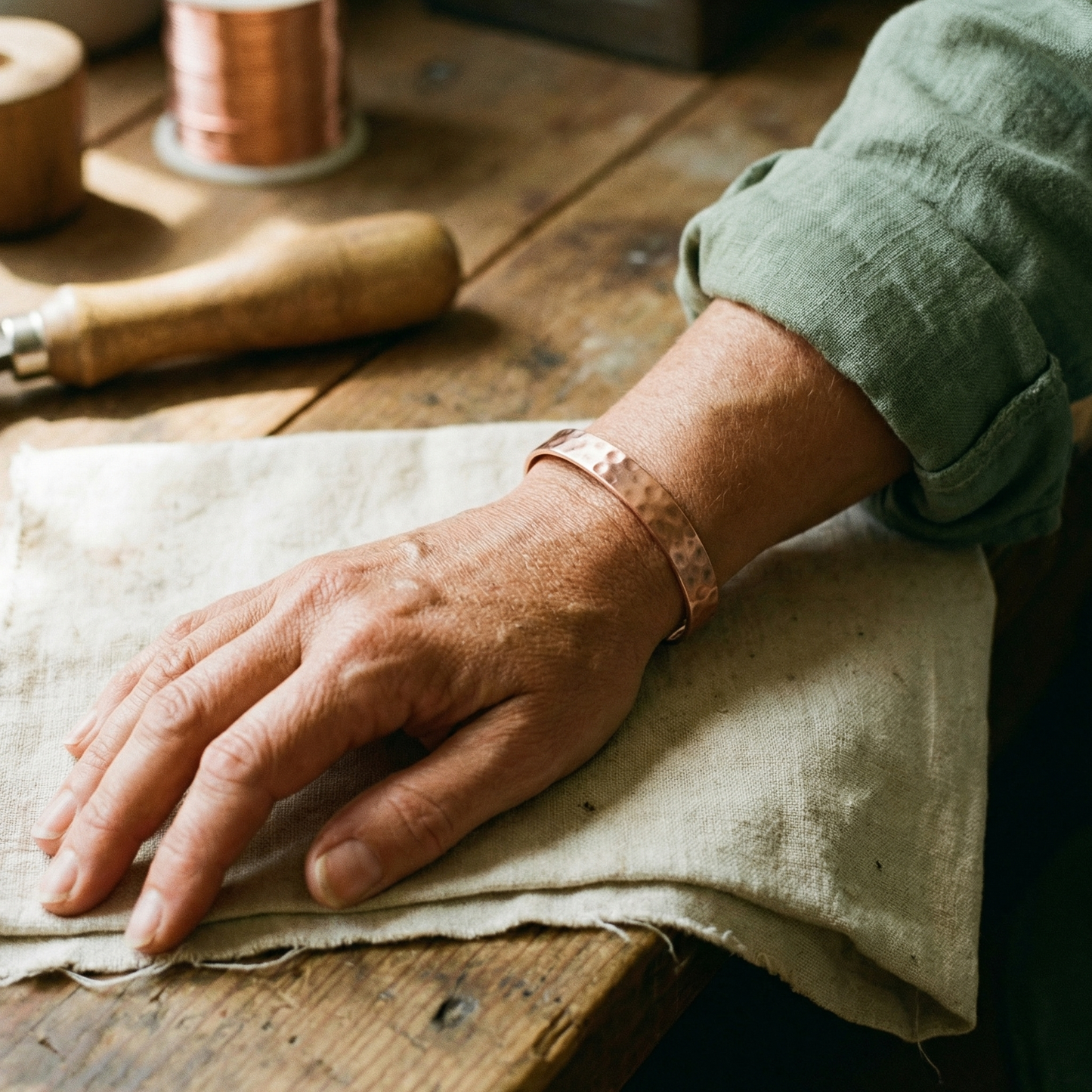 LODESTONE | Hammered Magnetic Copper Bracelet