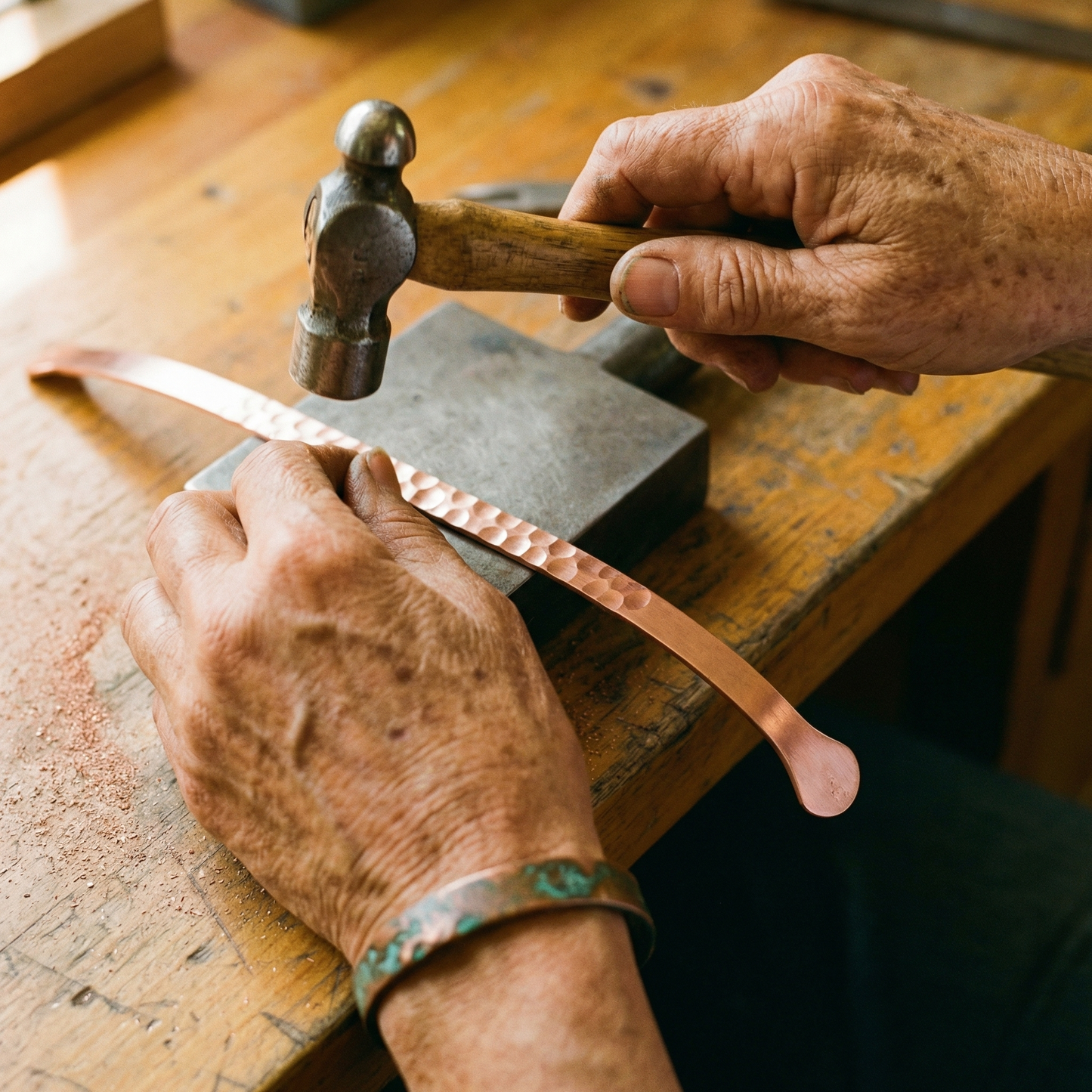 LODESTONE | Hammered Magnetic Copper Bracelet