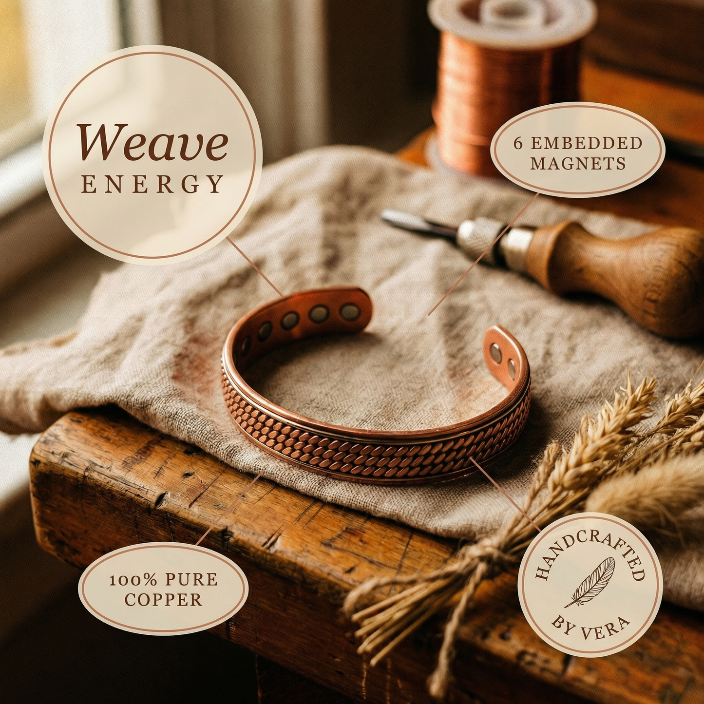 WAVE | Woven Rope Copper Bracelet