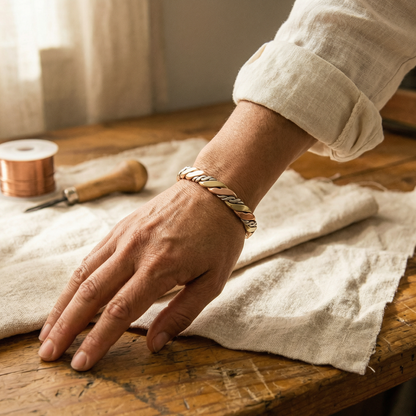 STONE | Tri-Tone Twisted Copper Bracelet
