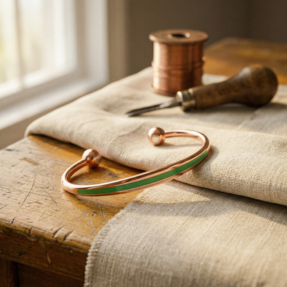 JADE | Stone Inlay Copper Bracelet