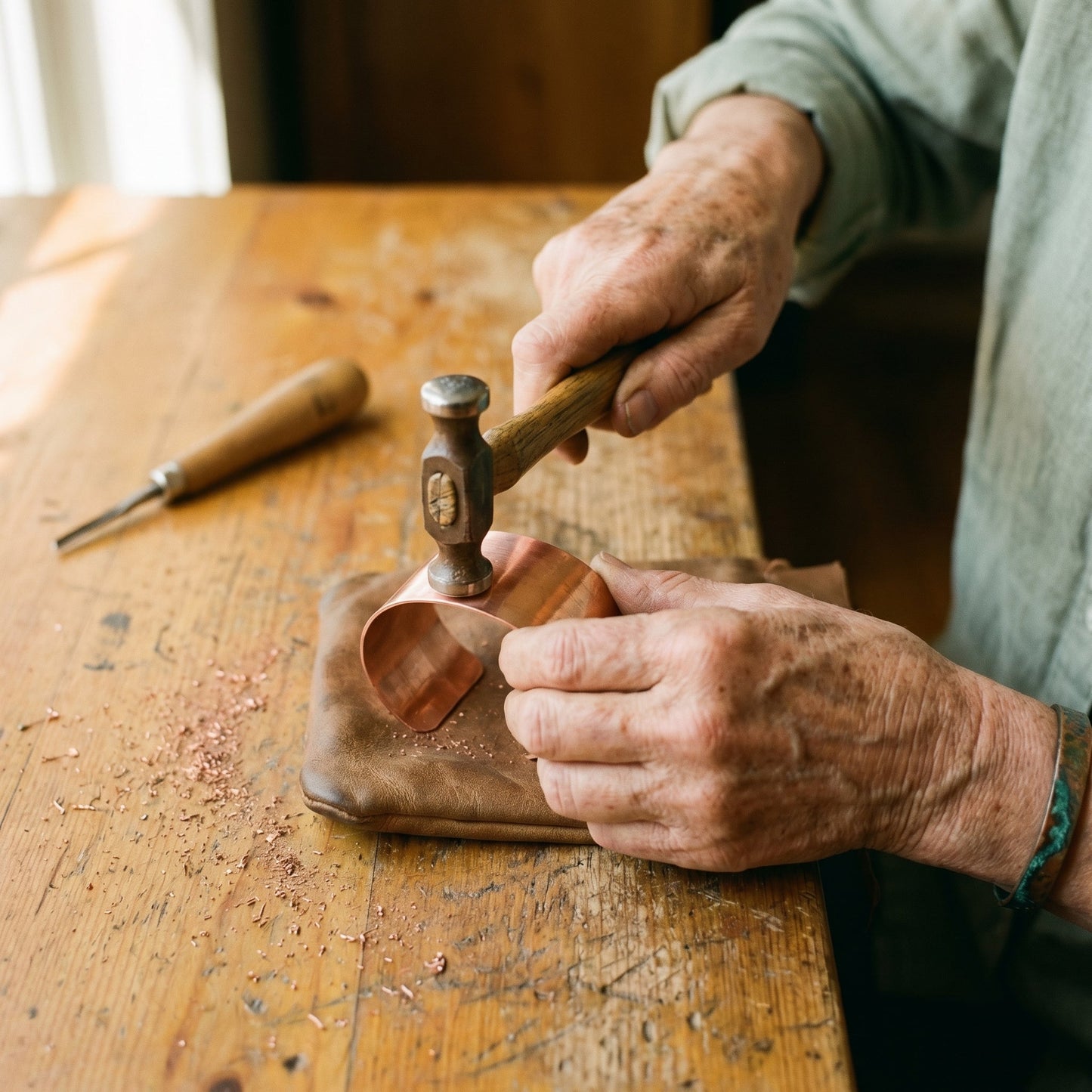 RIDGE | Ridged Copper Cuff