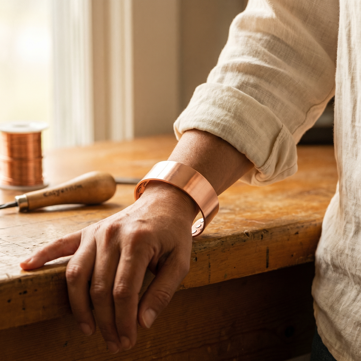 ANVIL | Dotted Wide Copper Cuff