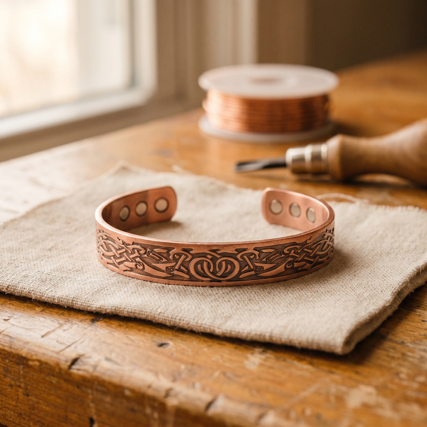 MOSS | Botanical Engraved Copper Bracelet