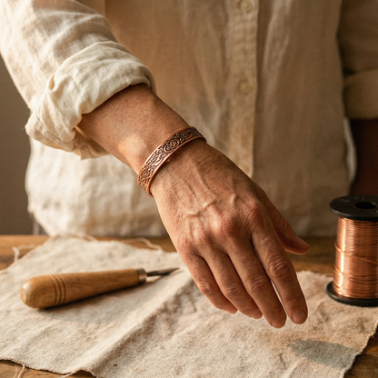 MOSS | Botanical Engraved Copper Bracelet