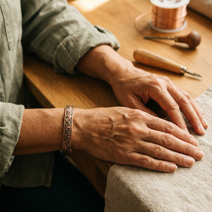 LOAM | Dragon Embossed Copper Bracelet