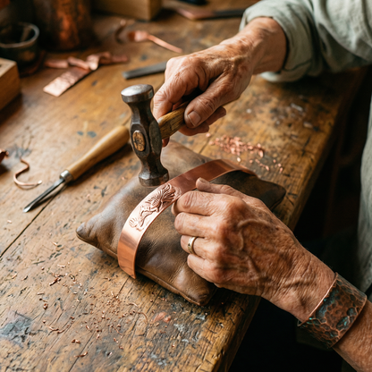 LOAM | Dragon Embossed Copper Bracelet
