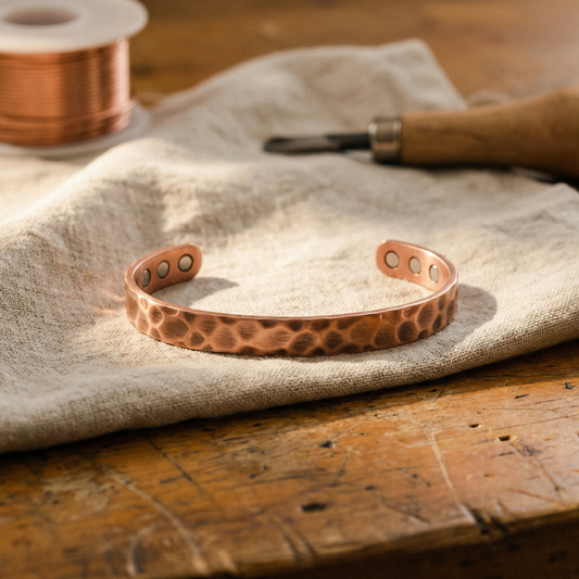 FURROW | Hand-Dimpled Solid Copper Cuff