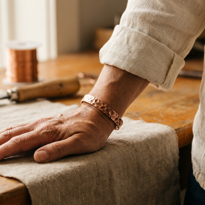 FURROW | Divot-Textured Copper Cuff