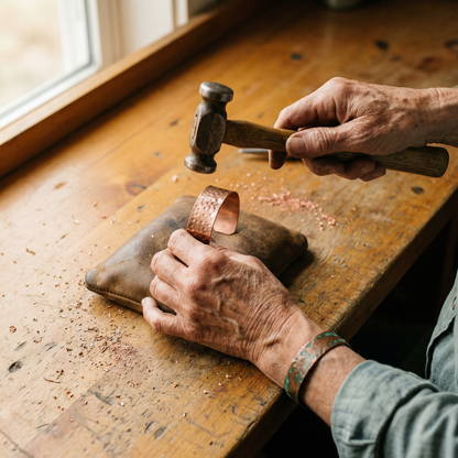 FURROW | Divot-Textured Copper Cuff