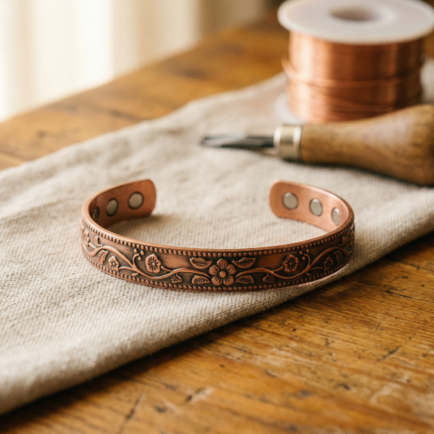 KNELL | Beaded Floral Copper Bracelet
