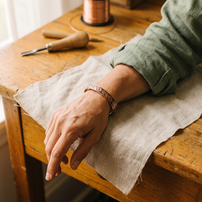 VINE | Engraved Floral Copper Bracelet