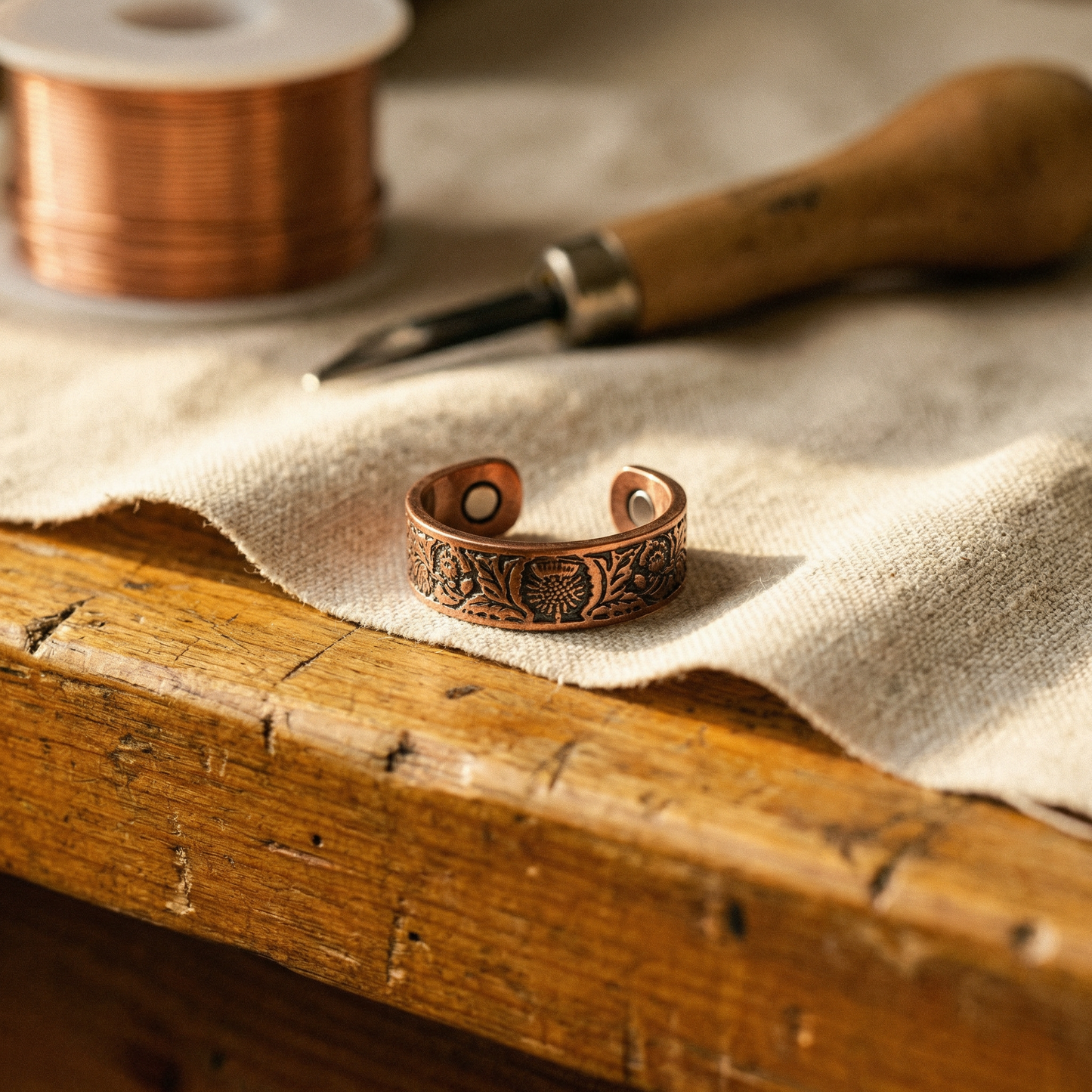 BOLE | Jade Inlay Copper Ring