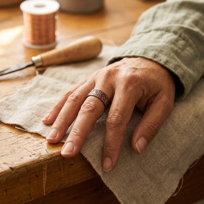 BOLE | Jade Inlay Copper Ring