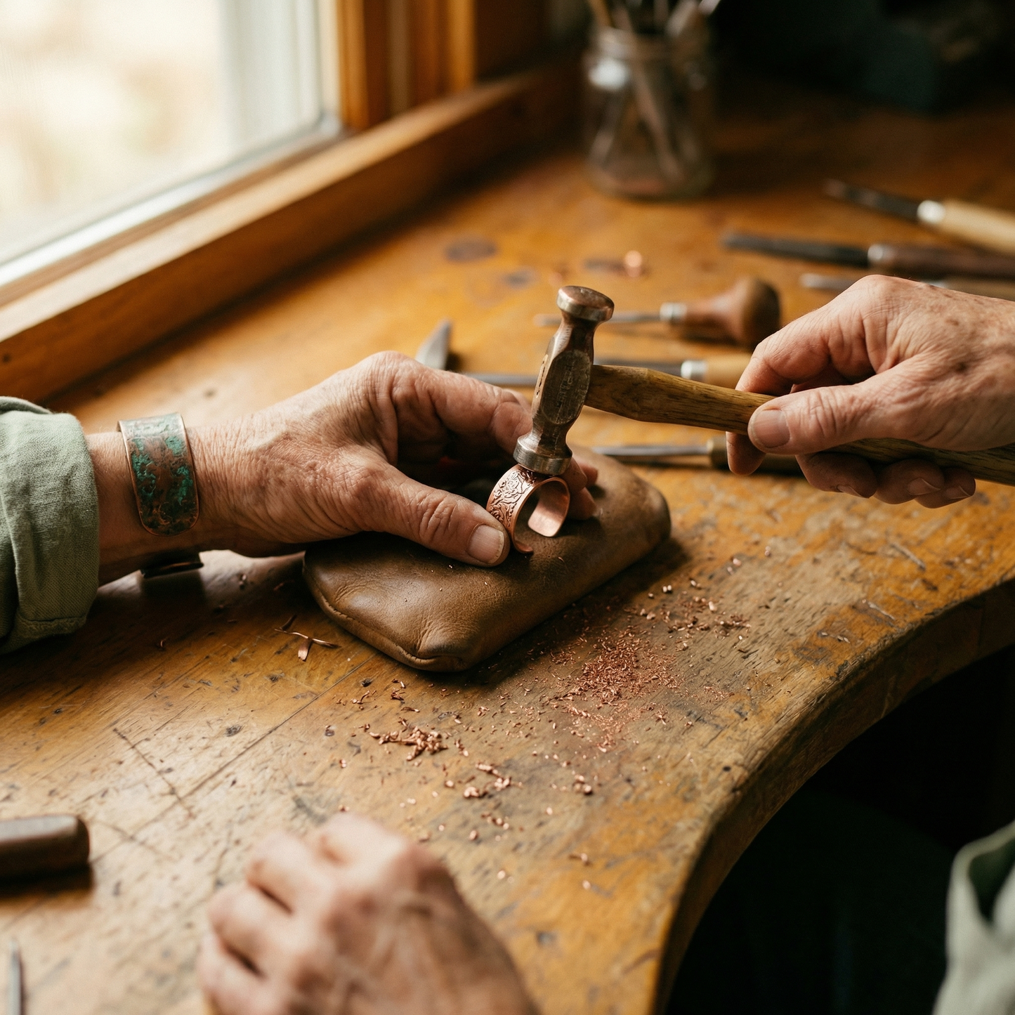 BOLE | Jade Inlay Copper Ring