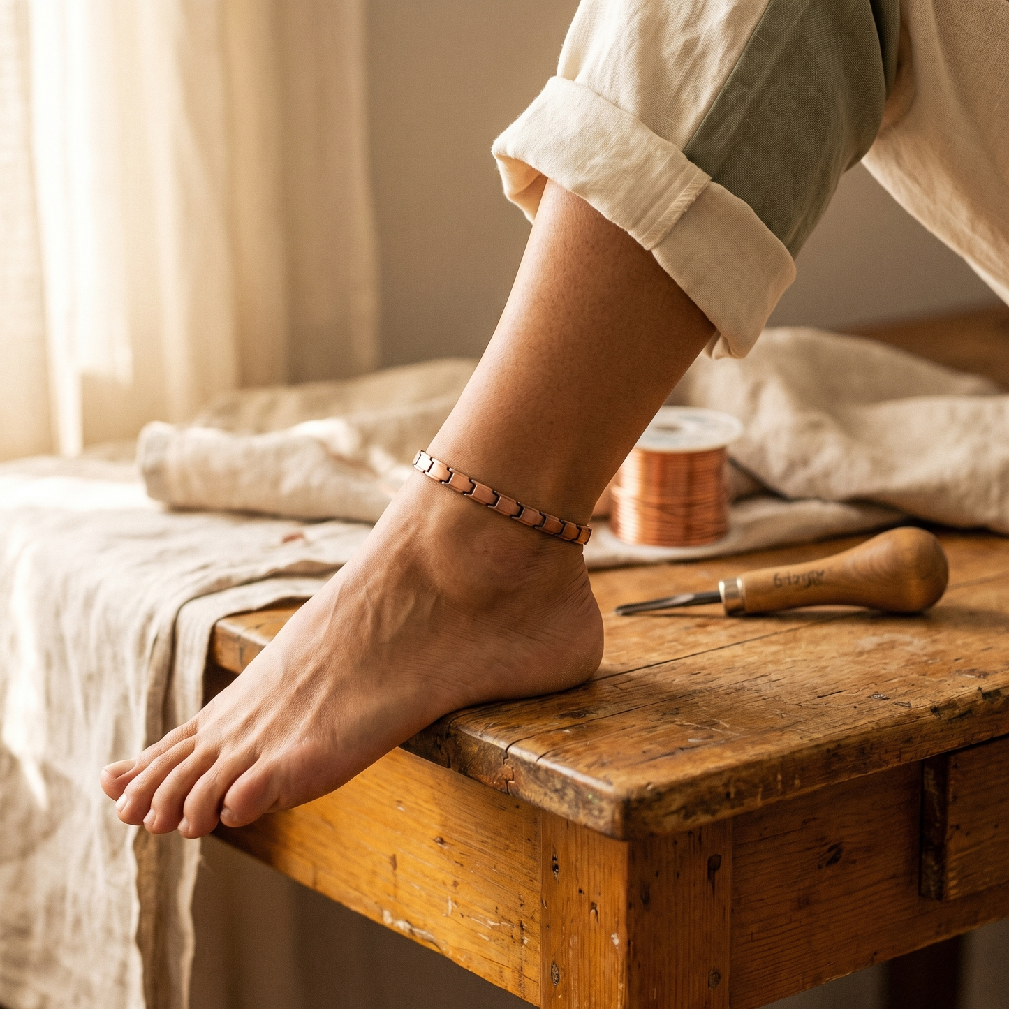 SHORE | Hand-Formed Copper Link Anklet