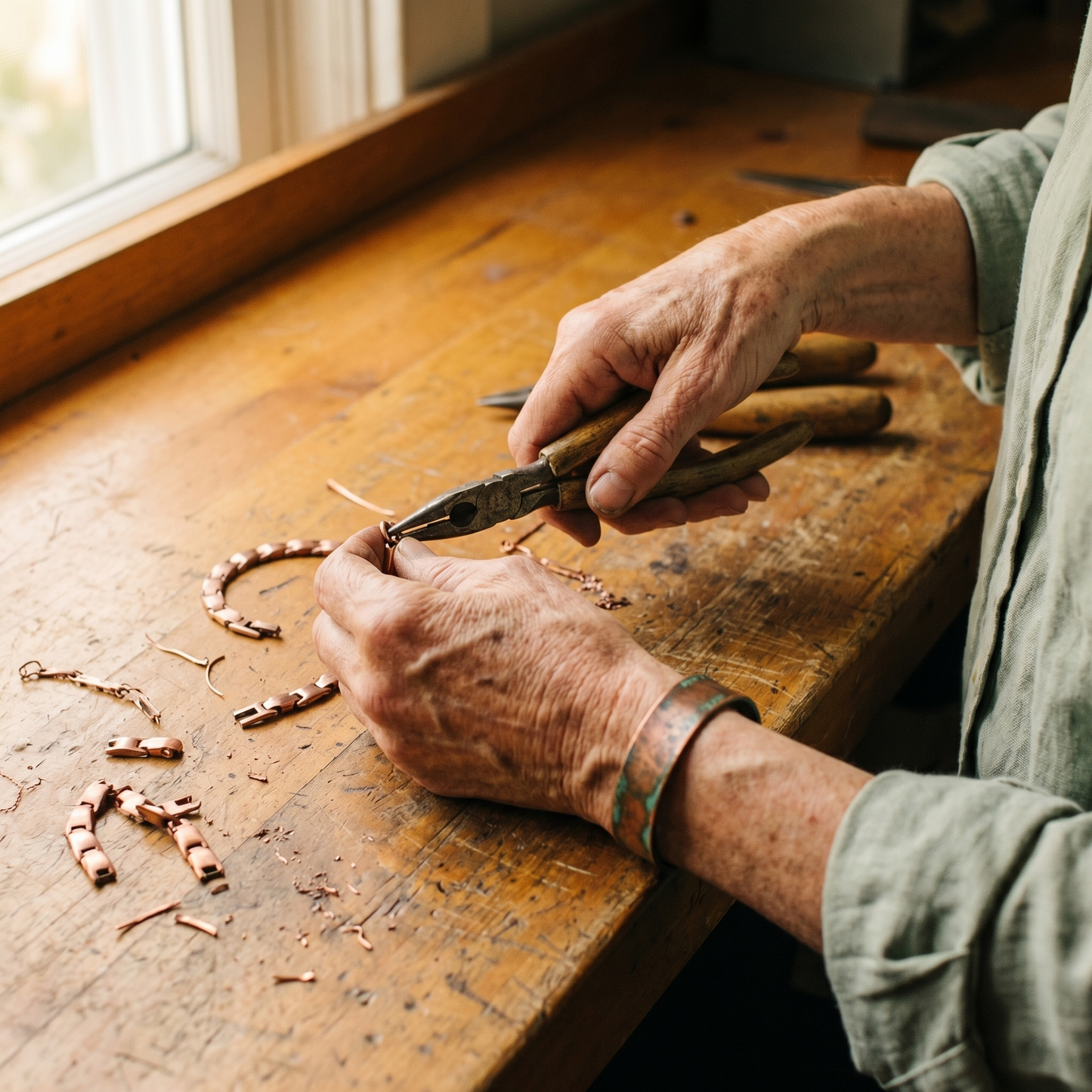 SHORE | Hand-Formed Copper Link Anklet