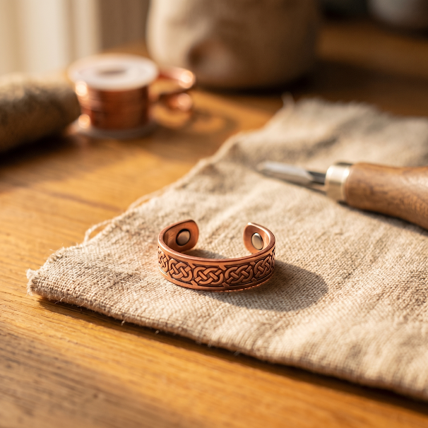 FEN | Jade Inlay Copper Ring