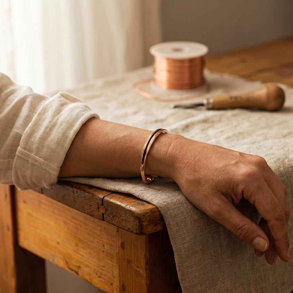 VEIN | Polished Ball-End Copper Bracelet