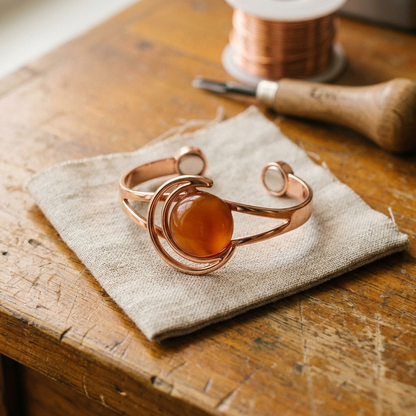 SPHERE | Amber Stone Copper Bracelet